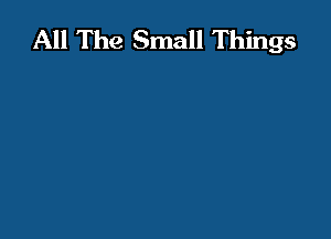 All The Small Things