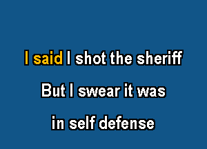I said I shot the sheriff

But I swear it was

in self defense