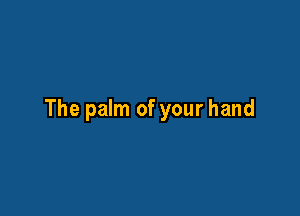 The palm of your hand