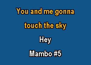 You and me gonna

touch the sky
Hey
Mambo 1455