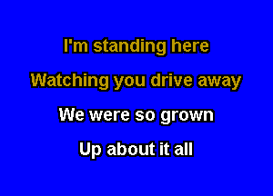 I'm standing here

Watching you drive away

We were so grown

Up about it all