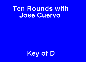 Ten Rounds with
Jose Cuervo