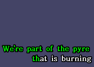 We,re part of the pyre
that is burning