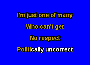 I'm just one of many

Who can't get
No respect

Politically uncorrect