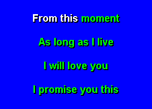 From this moment
As long as I live

I will love you

I promise you this