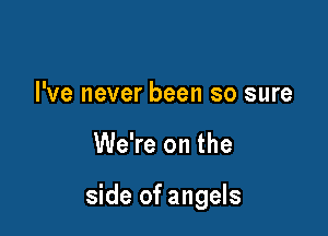 I've never been so sure

We're on the

side of angels