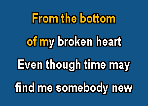 From the bottom

of my broken heart

Even though time may

find me some
