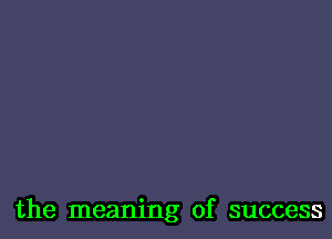 the meaning of success
