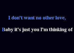 I don't want no other love,

Baby it's just you I'm thinking of