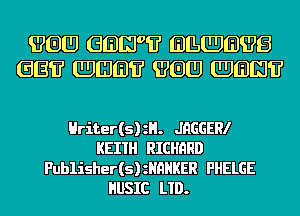 WGU GEES? (31119le8
(313? (EJIIIIB'F WGU (EMBED?

Hriter(s)zl1. JRGGERI
KEIIH RICHQRD
Publisher(s)zNHNKER FHELGE
HUSIC LID.