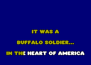 IT WAS A
BUFFALO SOLDIER...

IN THE HEART OF AMERICA
