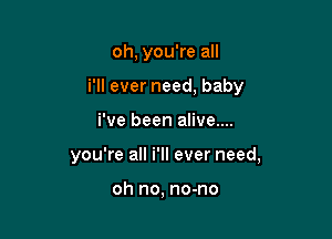 oh, you're all
i'll ever need, baby

i've been alive....

you're all i'll ever need,

oh no, no-no