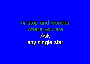 Ask
any single star