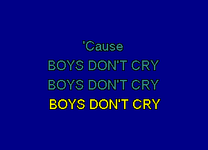 BOYS DON'T CRY