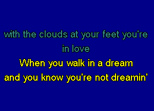 When you walk in a dream
and you know you're not dreamin'