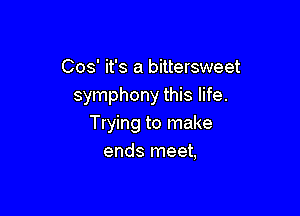 003' it's a bittersweet
symphony this life.

Trying to make
ends meet,