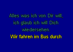 Wir fahren im Bus durch