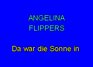 ANGELINA
FLIPPERS

Da war die Sonne in