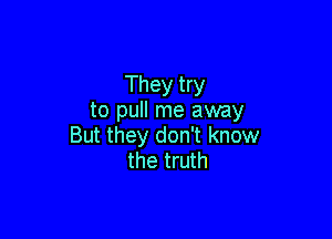 They try
to pull me away

But they don't know
the truth