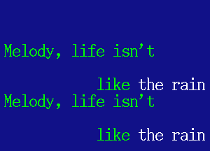 Melody, life isnet

like the rain
Melody, life isnet

like the rain