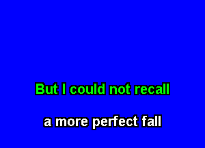 But I could not recall

a more perfect fall