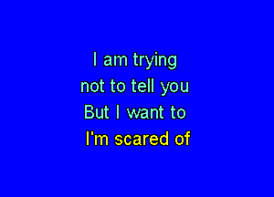 I am trying
not to tell you

But I want to
I'm scared of