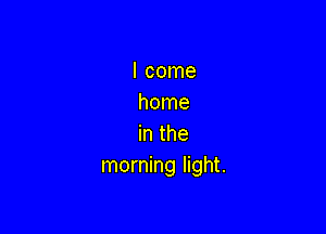 I come
home

in the
morning light.