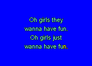 Oh girls they
wanna have fun.

Oh girls just
wanna have fun.
