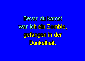 Bevor du kamst
war ich ein Zombie,

gefangen in der
Dunkelheit.