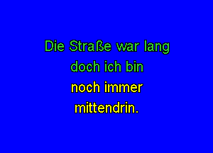 Die Stral'Se war lang
doch ich bin

noch immer
mittendrin.