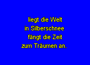 liegt die Welt
in Silberschnee

fangt die Zeit
zum Traumen an.