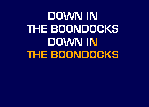 DOWN IN
THE BOONDUCKS
DOWN IN

THE BOUNDUCKS