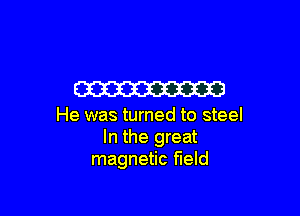 W

He was turned to steel
In the great
magnetic field