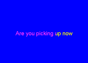 Are you picking up now