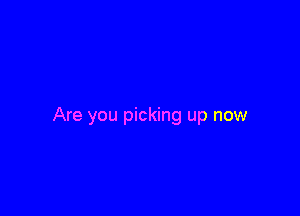 Are you picking up now