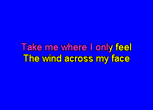 Take me where I only feel

The wind across my face