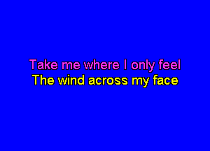 Take me where I only feel

The wind across my face