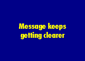 Message keeps

gelling dearer
