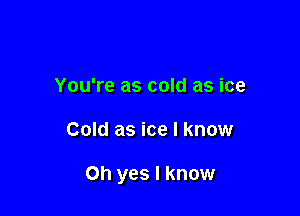 You're as cold as ice

Cold as ice I know

Oh yes I know