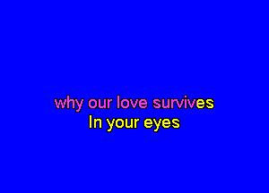 why our love survives
In your eyes