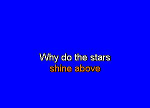 Why do the stars
shine above