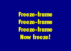 Freeze-lrame
Freeze-Imme

Freeze-lmme
Now freeze!