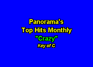 Panorama's
Top Hits Monthly

Crazy
Key of C