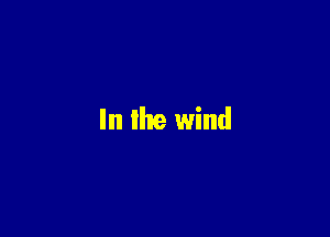 In the wind