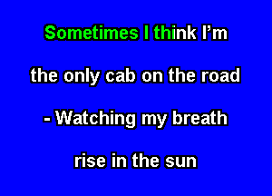 Sometimes I think Pm

the only cab on the road

- Watching my breath

rise in the sun