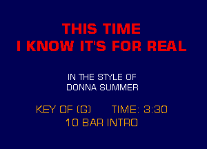 IN THE STYLE 0F
DONNA SUMMER

KEY OF (GI TIME 3130
1D BAR INTRO