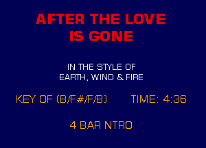 IN THE STYLE OF
EARTH. WIND 8 FIRE

KEY OF (BIFWFIBJ TIMEi 438

4 BAR NTRO