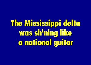 The Mississippi delIu

was slfning like
a national guitar