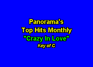 Panorama's
Top Hits Monthly

Crazy In Love
Kcy ofC