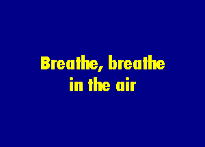 Breathe, brealhe

in the air